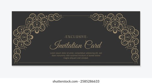 Flat Invitation card vector design vintage style