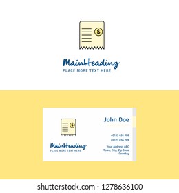 Flat Invoice Logo and Visiting Card Template. Busienss Concept Logo Design