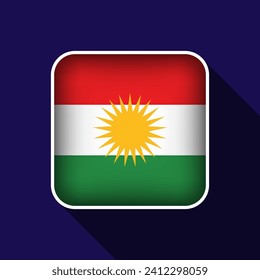 Ilustración vectorial de fondo de la bandera kurda iraquí plana