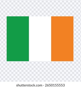 Símbolo de bandeira da Irlanda plana.Ícone de bandeira da Irlanda.Ilustração de vetor