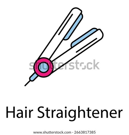 Flat Iron Hair Styling Vector Icon Set