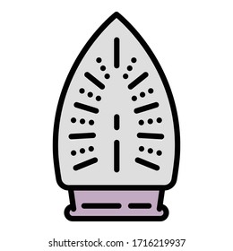 Flat iron icon. Outline flat iron vector icon for web design isolated on white background