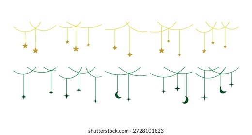 Conjunto de decoración de linterna islámica plana