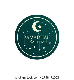 flat islamic Ramadan kareem label badge