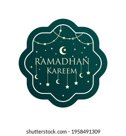 Flat Islamic Ramadan Kareem Label Badge