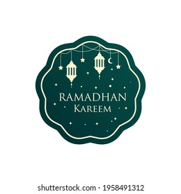 Flat Islamic Ramadan Kareem Label Badge