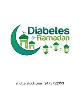 flat islamic Ramadan kareem label badge