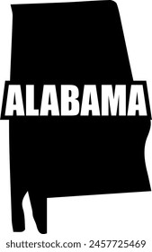Flat isolated Alabama State. American state of Alabama map illustration vector.