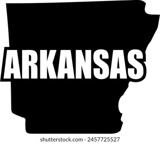 Flat isolated Arkansas State. American state of Arkansas map illustration vector.