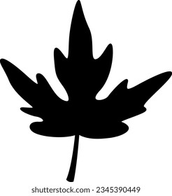 Flat isolated autumn leaf. 
Leaf silhouette illustration vector.
