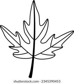 Flat isolated autumn leaf. 
Leaf silhouette illustration vector.
