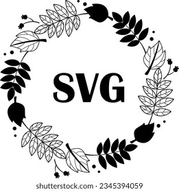 Flat isolated autumn monogram. Wreath monogram illustration vector.