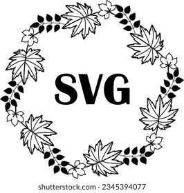 Flat isolated autumn monogram. Wreath monogram illustration vector.