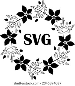 Flat isolated autumn monogram. Wreath monogram illustration vector.