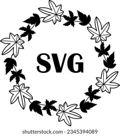 Flat isolated autumn monogram. Wreath monogram illustration vector.