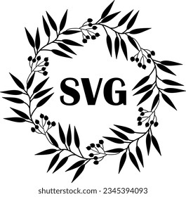 Flat isolated autumn monogram. Wreath monogram illustration vector.