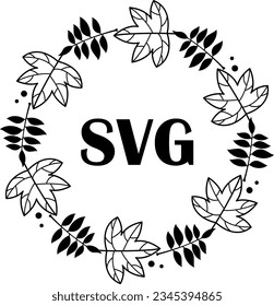 Flat isolated autumn monogram. Wreath monogram illustration vector.