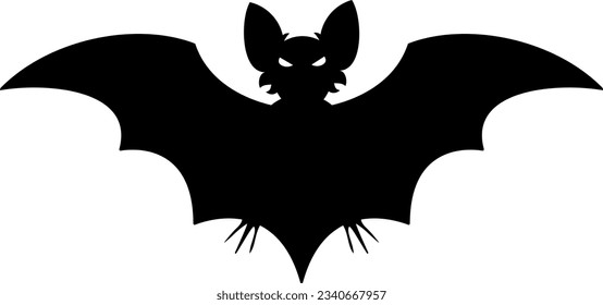 Flat isolated black bat. Cartoon airplane illustration vector.