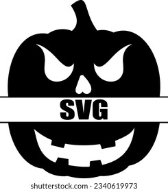 Calabaza negra aislada y plana de Halloween. Vector de ilustración de calabaza de dibujos animados.