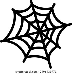 Flat isolated black spiderweb. Cartoon spiderweb illustration vector.