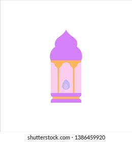 flat isolated colorful ramadan kareem and eid mubarak lantern, pastel color, illustration and background vector