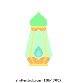 flat isolated colorful ramadan kareem and eid mubarak lantern, pastel color, illustration and background vector
