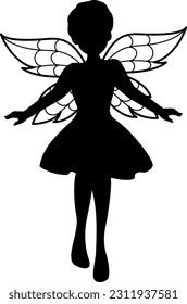 Flat isolated cute fairy. Cartoon fairy illustration vector.