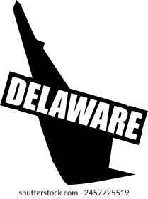 Flat isolated Delaware State. American state of Delaware map illustration vector.