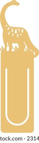 Flat isolated dinosaur bookmark. Cartoon bookmark illustration vector.