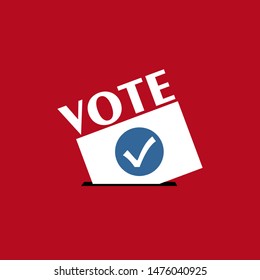 Flat isolated election vote sign. election vintage background