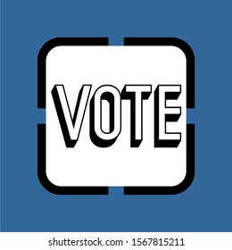 Flat isolated election vote sign. election vintage background.