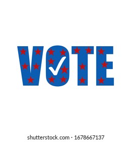 Flat isolated election vote text vintage