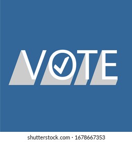 Flat isolated election vote text vintage