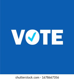 Vestido de texto de votación aislado plano