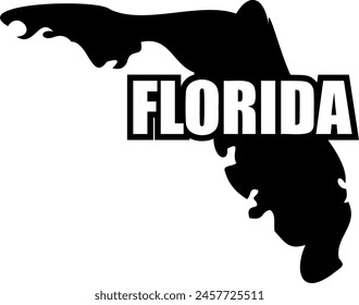 In: Flat Isolated Florida State. In: American State of Florida Map Illustration Vektorgrafik.