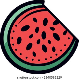 Flat isolated fresh fruit. Cartoon fruit illustration vector.