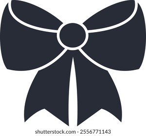 Flat isolated gift bow. Christmas bow illustration vector.