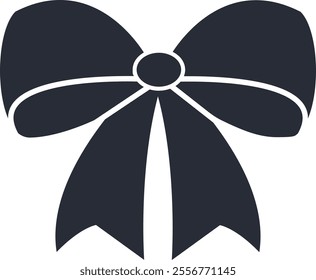Flat isolated gift bow. Christmas bow illustration vector.