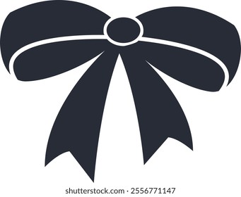 Flat isolated gift bow. Christmas bow illustration vector.
