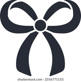 Flat isolated gift bow. Christmas bow illustration vector.