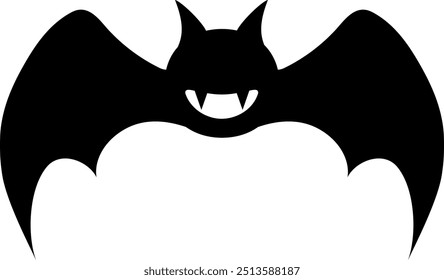 Flat isolated halloween bat. Cartoon bat illustration vector.