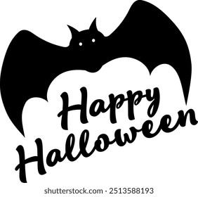 Flat isolated halloween bat. Cartoon bat illustration vector.