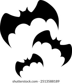 Flat isolated halloween bats. Cartoon bats illustration vector.