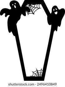 Flat isolated halloween coffin. Cartoon coffin illustration vector.