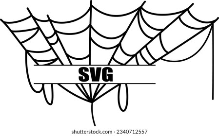 Flat isolated halloween spiderweb. Cartoon spiderweb illustration vector.