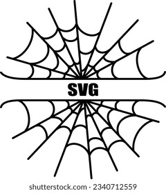 Flat isolated halloween spiderweb. Cartoon spiderweb illustration vector.