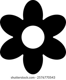 Flat isolated  hand drawn flower. Vector illustration.