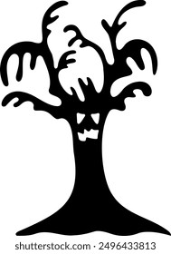 Árbol encantado aislado plano. Vector de ilustración de árbol muerto de dibujos animados.