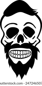 Flat isolated hipster skull. Halloween skull illustration vector.