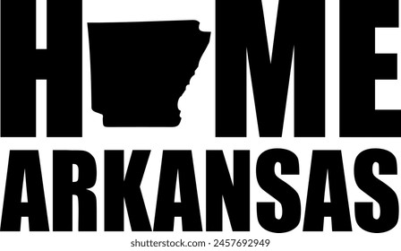 Flat isolated Home Arkansas. Arkansas State illustration vector.